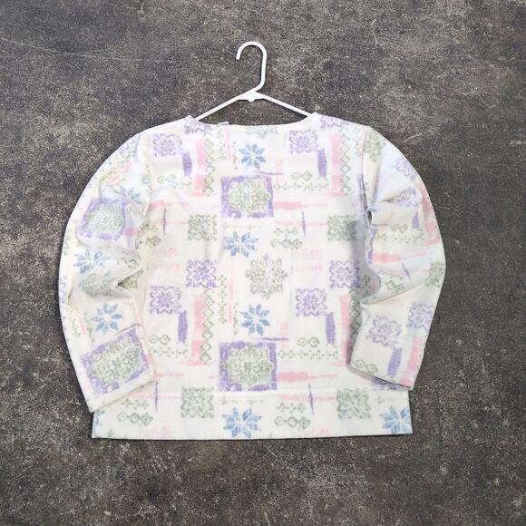 Liz Claiborne Fleece Sweater Womens PM Petite White Cottage Villager Sport - Picture 3 of 8